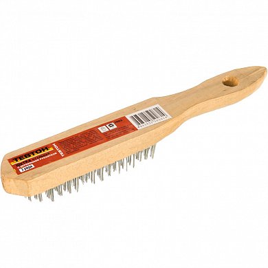 Щетка 3 рядн. стальная с дерев. ручкой ("Staer")